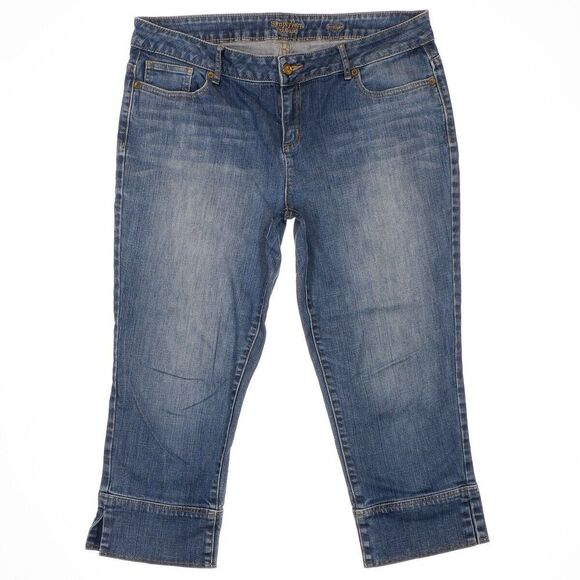 Simply Vera Wang Jeans Women 14 Straight Cropped High Mid Blue Measures 36 x 22 - Picture 1 of 11